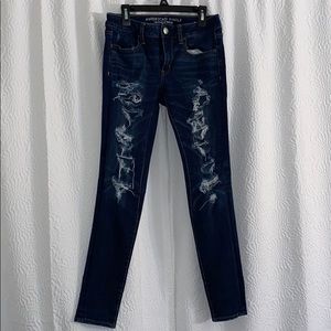 American Eagle Dark Wash Ripped Jeans